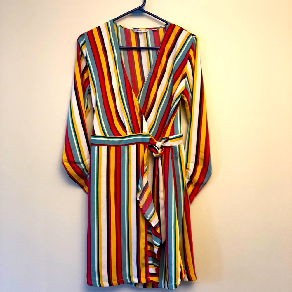 ONLY Multicolour Wrap Dress, Good Condition, Size XS (EU 34)